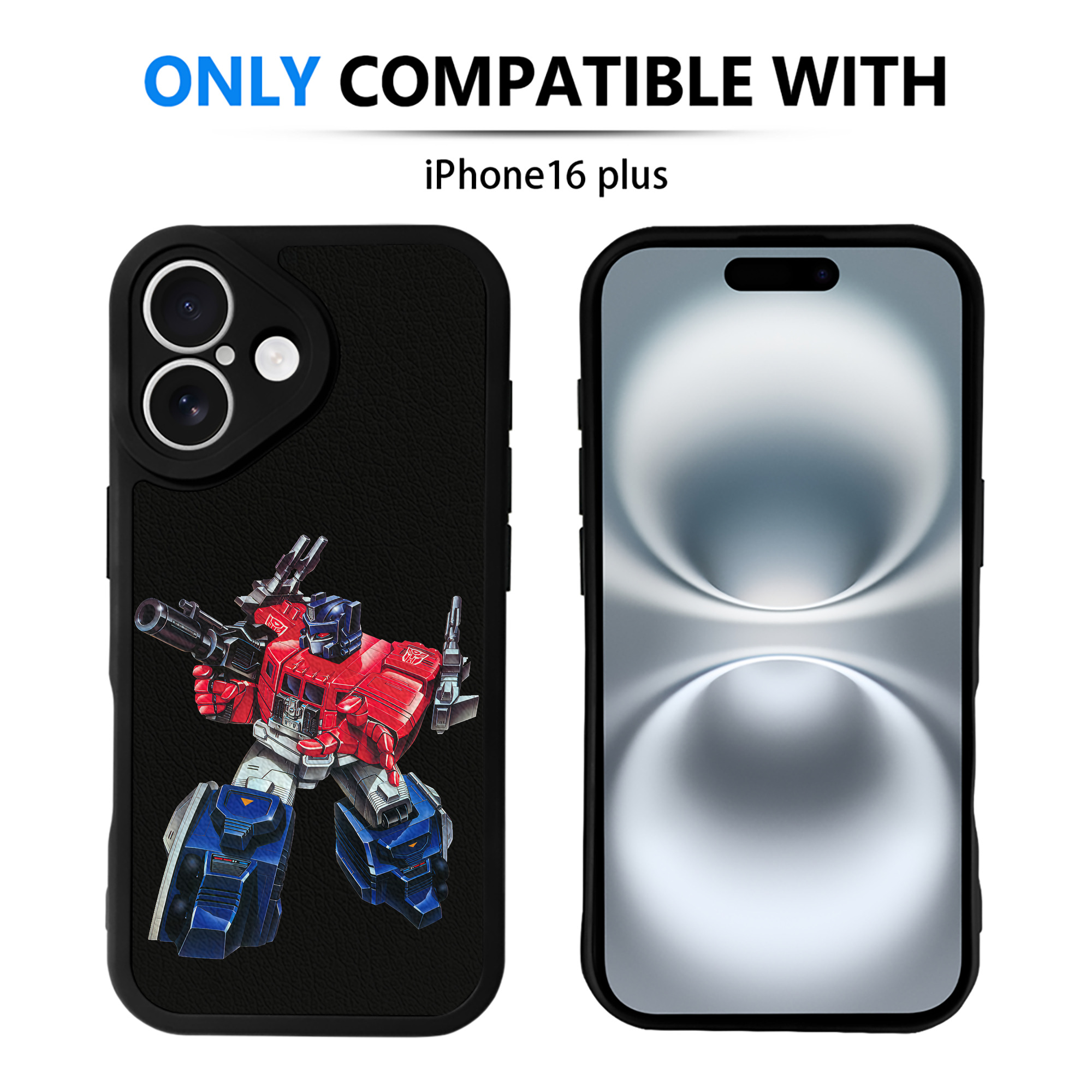 （画像用） Transformers トランスフォーマー 【iPhone 16シリーズ対応】シリコンスマホケース（レザー調） 材質：シリコン